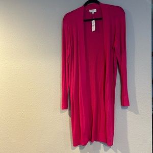 Loft Ribbed Open Cardigan